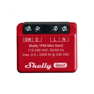 Shelly 1 PM Mini Gen3, Vieno kanalo valdiklis su elektros matavimu